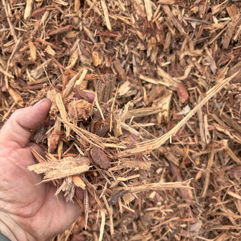 Natural Shredded Fiber Mulch. Ground Cover for Planters and Trees.