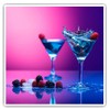 2 x 10cm Square Vinyl Stickers - Cocktail Drinks Beverage