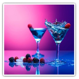 2 x 10cm Square Vinyl Stickers - Cocktail Drinks Beverage Decals 8695