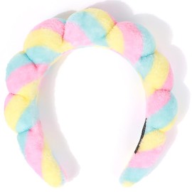 AOENJIE Spa Headbands for Washing Face or Makeup, Sponge Bubble Skincare Headbands, Puffy Terry Cloth Hairband for Women, Skin Care Makeup Headwear Hair Accessories for Girls