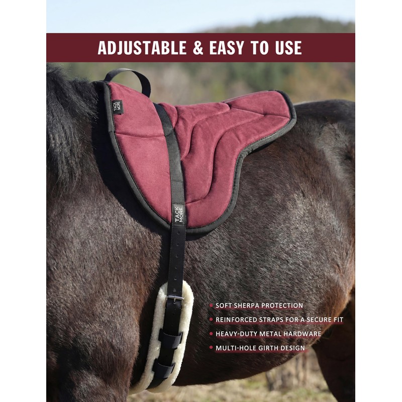 Tackmore Bareback Pad for Horses,Anti-Slip Bareback Saddle Pad with Thick