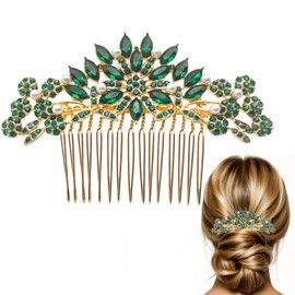 Crystal bridal hair conb,Rhinestone flower hair piece party headress for bride brdesmaid,Suitable for everyday,Wedding,Prom