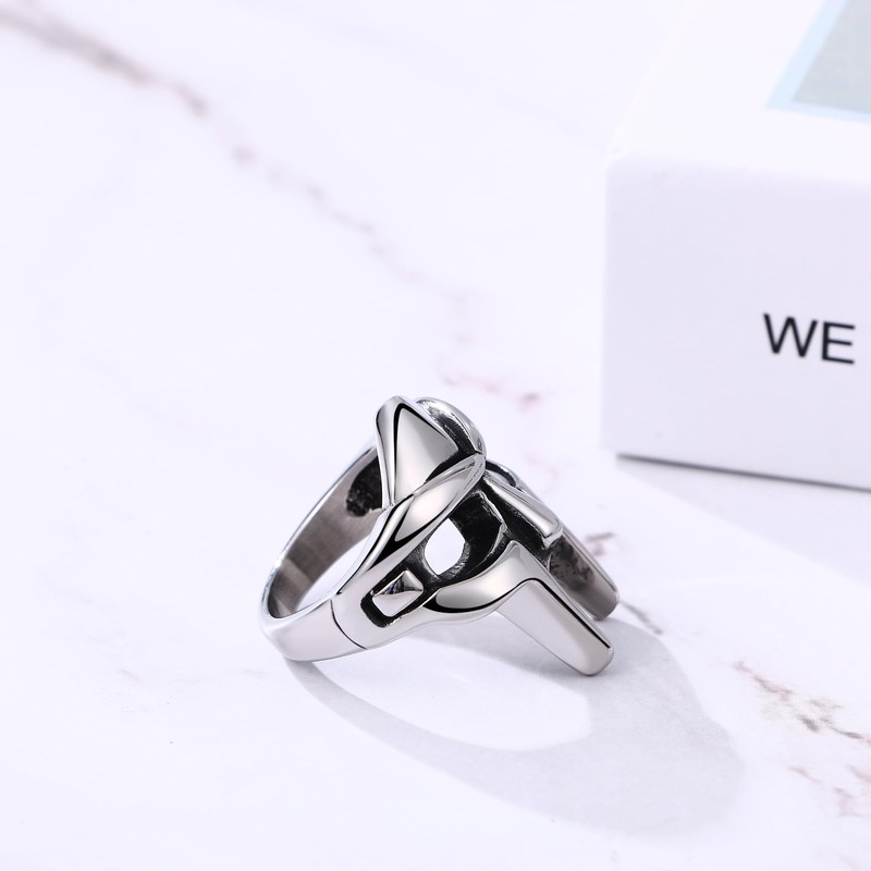 Cupimatch Ring Men's Spartan Mask: Gothic Biker Punk Men's Rings