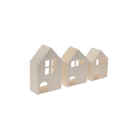 3D Wooden Houses Set of 3