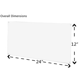 Door Push Plate with 4 Pre Drilled Holes Clear Acrylic 12" x 24" Protective Plastic Piece 1/8" Thick for Scuff Marks and Damage by Marketing Holders