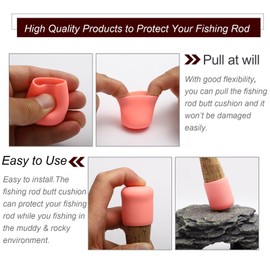 Dovesun Fishing Rod Butt Cushion Fishing Rod Seat Cushions Fishing Rod Protector Fishing Rod Butt Cap End Fishing Rod Holders Small(1.22in) 6 Colors 6pcs