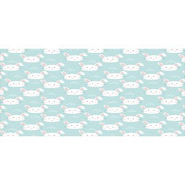 Ambesonne Cartoon Pencil Pen Holder, Easter Bunnies Pattern in Style Rabbits Design, Ceramic Pencil Holder for Desk Office Accessory, 3.6" X 3.2", White Blush and Pale Seafoam