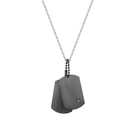 Cupimatch Men's Necklace Dog Tag: Men's Pendant Stainless Steel Dog Tag Military Army Style Chain for Men, Stainless Steel