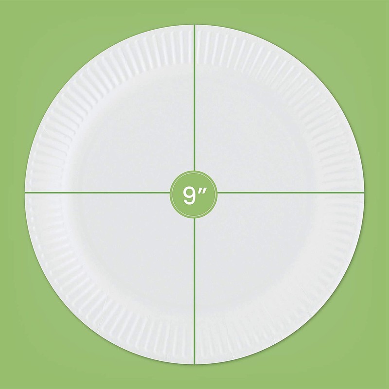 aaksh 555 Strong Paper Plates,23cm (100pcs) Party Plates for Hot