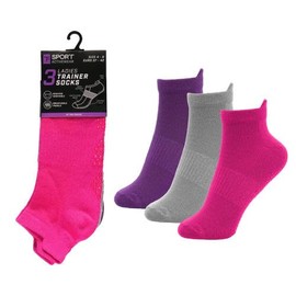 Ladies Gym Socks with Gripper Yoga Pilates Cushion Socks with Assorted Colours Fitness Dance Non-slip Full Toe Ankle Grip Uk Size 4-8 (UK, Alpha, One Size, Regular, Regular, 6, 3 Colour Pack)