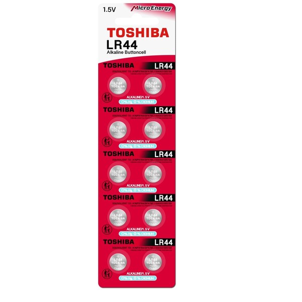 Toshiba LR44 AG13 Alkaline 1.5 Volt Batteries 10 Count