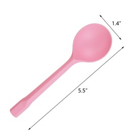 Tamnjvrr Pack of 100 Pink Extra-Heavy Weight Disposable Plastic Spoons Disposable Flatware Silverware for Soup Dessert Ice Cream Take Out Spoon