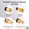 RP-SMA Male to RP-SMA Female Bulkhead Cable 3FT 2PCS, RG58