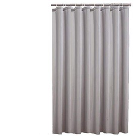 Sfoothome Waterproof Polyester Fabric Shower Curtain,Midew Resistant Washable Bath Curtain For Bathroom With Anti Rust Grommets, Plastic Curtain Rings And Heavy Weighted Hem (90 x 180cm, Gray)