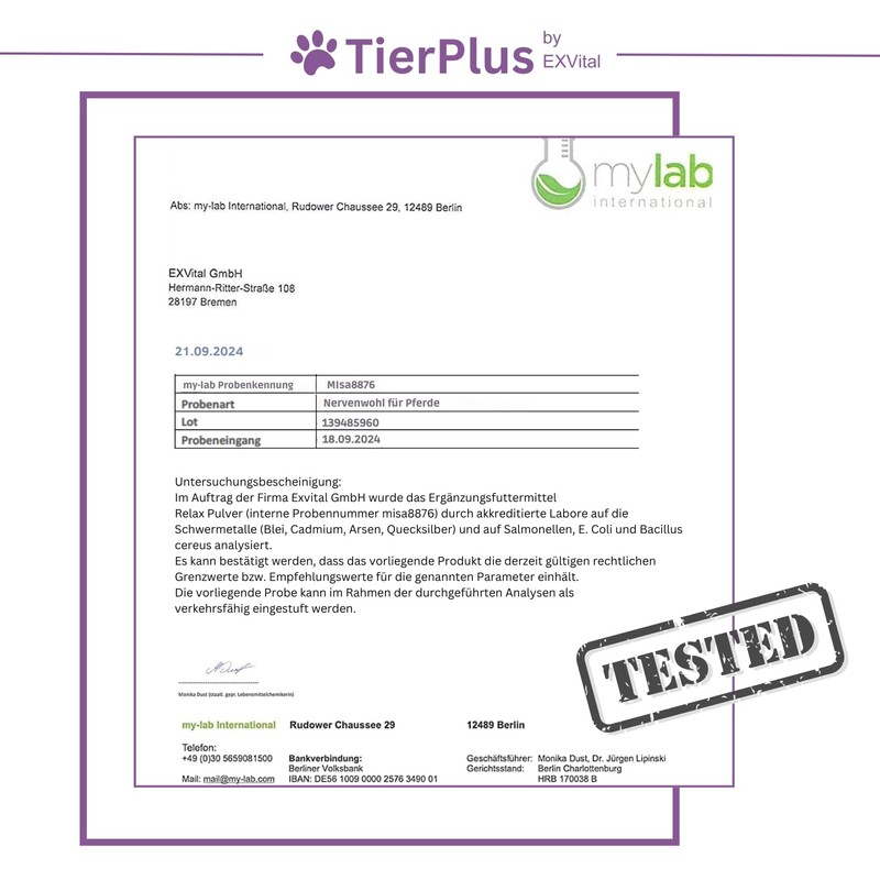 TierPlus TierPlus Nervenwohl Relax Pulver f1r Pferde, mit Mit Baldrian,
