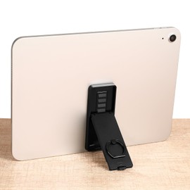 Ptwola Universal Tablet Ring Holder Black Tablet Stand Foldable Multi Angle Tablets Grip Stand Adhesive Tablets Kickstand Attachment Desk Accessories for More Reader PC Laptop