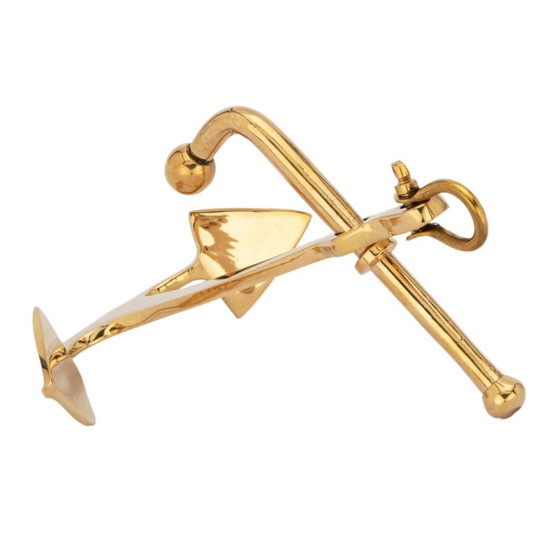 NKlaus Nautical Stick Anchor with Shackle Brass 13 x 9.5