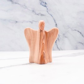 Hand carved Olive Wood Angel from the Holy Land - Exquisitely crafted, this beautiful angel brings peace and serenity to your home decor