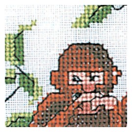 Thea Gouverneur - Cross Stitch Kit - See Nothing, Hear Nothing, Say Nothing, Linen - 32 Count - Adult - 1031
