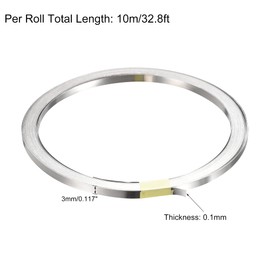 MECCANIXITY 1 Roll 10 Meter Nickel-Plated Steel Strip, Connecting Plate Steel Tape for Battery and Spot Welding, 3x0.1mm(WxT)