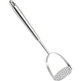 Heavy Duty Mashed Potatoe Masher, Professional Integrated Stainless Steel Potato Masher, Food Masher for Avocado, Potatoes, Beans, Meat, Vegetables, Dishwasher Safe (Heavy Duty stainless steel Masher)