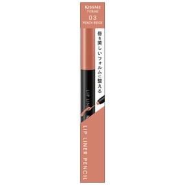 Kiss Me Ferme Lip Liner N 03, Peach Beige, 0.006 oz (0.18 g), Anti-Fall Lip Liner, Mouth Corner, Hollow Out Type