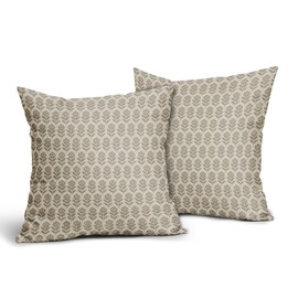 Aytipun Floral Pillow Covers 18x18 Set of 2 Block Print Light Taupe Patterned Decorative Outdoor Pillowcases Rustic Farmhouse Throw Cushion Case Couch Sofa Bed Decor