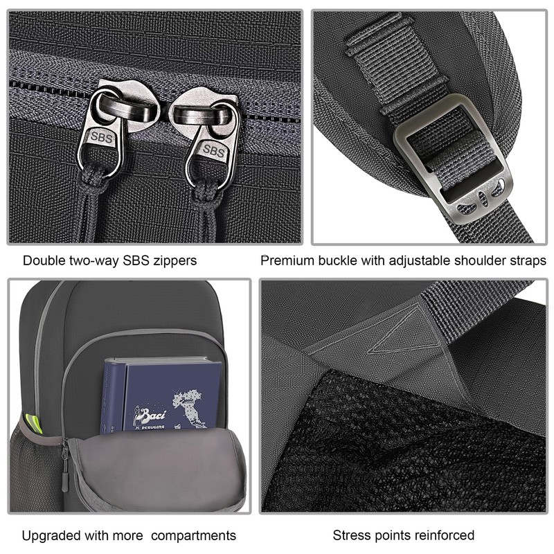 Jedebartey Rucksack, 22L Ultra Lightweight Backpack Foldable Hiking Daypack Small