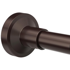 Bonpally Shower Curtain Rod 32-75 Inches Adjustable, Non-Slip Spring Tension Shower Rod Stainless Steel for Bathroom, No Drilling, Black