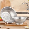 AHIABOAT 3Qt Metal Colander with Handle, Stainless Steel Strainer for