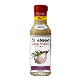 BRIANNAS - Roasted Garlic & Herb Marinade - Small Batch, Gluten Free, Vegan Marinade made with Premium Ingredients - 12 oz. Bottle