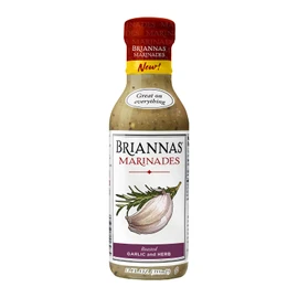 BRIANNAS - Roasted Garlic & Herb Marinade - Small Batch, Gluten Free, Vegan Marinade made with Premium Ingredients - 12 oz. Bottle