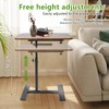 GENDLTHIJ Adjustable Overbed Table with Wheels 90°Tilting Bedside Bed Table