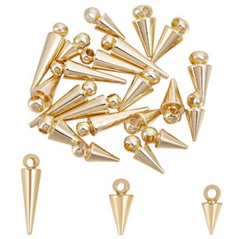 UNICRAFTALE - 24 piezas de abalorios de latón dorado claro, hipoalergénico estilo punk, colgantes de punta para hacer collares, arete, pulseras, joyería, No es una piedra preciosa