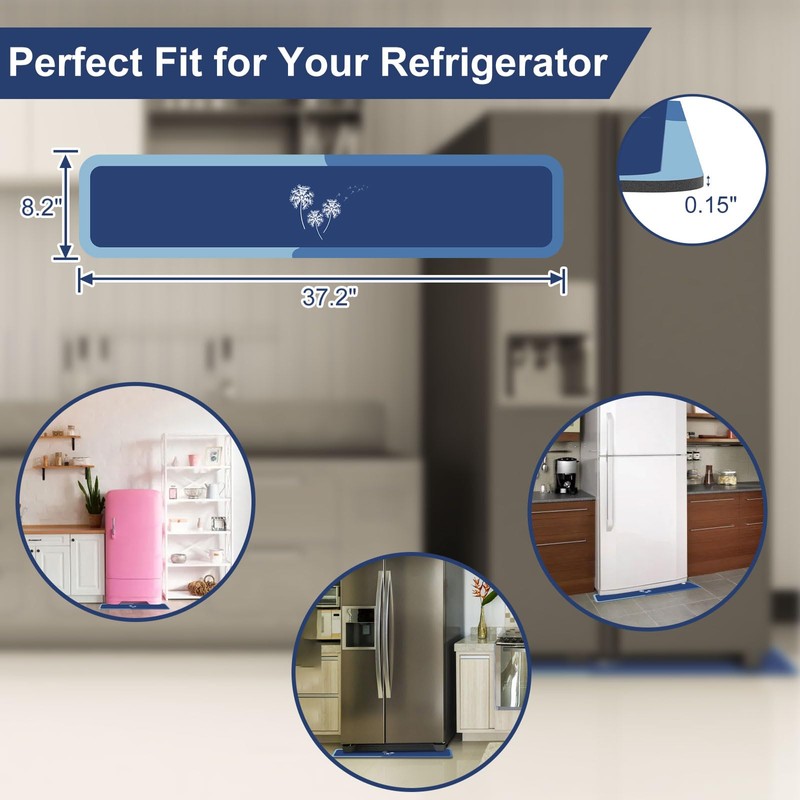 Incycall Fridge Mat - 8.2" x 37.2"Refrigerator Mats with Water