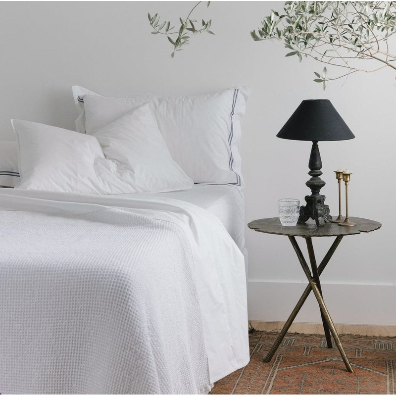 EcoLinen Organic Cotton Sheet Set, Single / White
