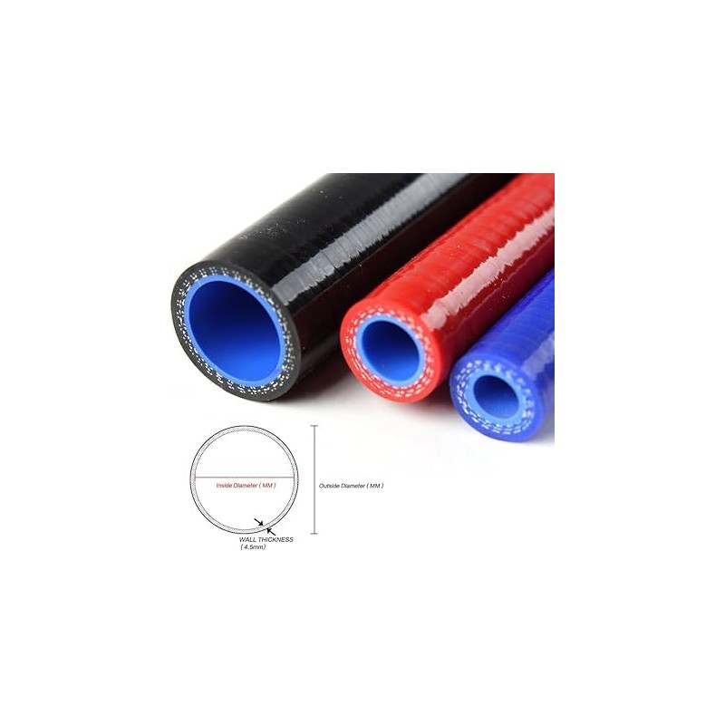 PIT66 Silicone Radiator Coolant Hose Kit Clamps, Compatible with 1982-1992