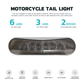 DREAMIZER 12V 9 LED E-Approved Motorcycle Stop Running Rear Lamp Taillight Universal for Motorcycles ATV Dirt Bike Scooter