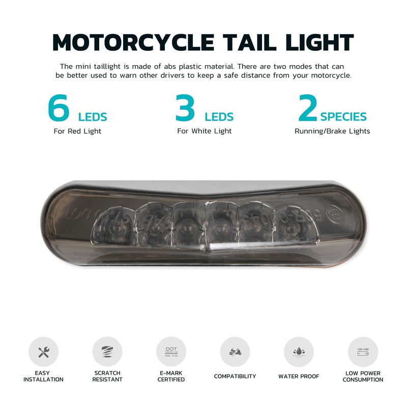 DREAMIZER 12V 9 LED E-Approved Motorcycle Stop Running Rear Lamp