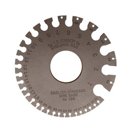 Starrett English Standard Wire Gage with Satin Finish and Decimal Equivalents on The Reverse Side - Ideal for Professionals and DIY Home Improvement - 188