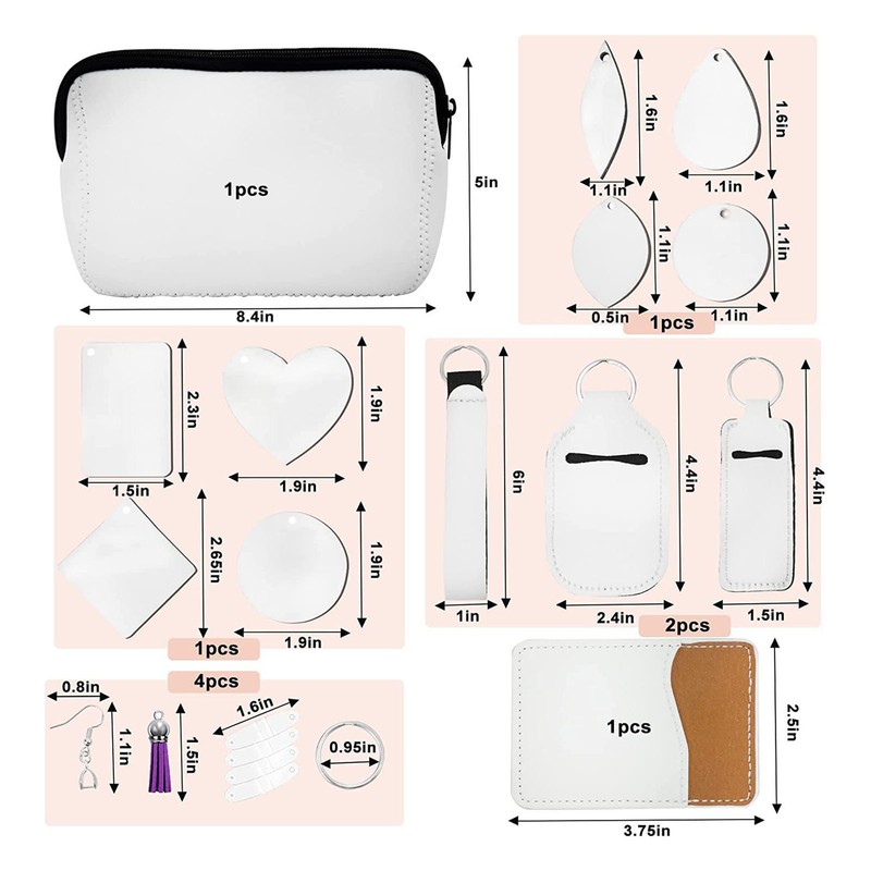 32 Pcs Sublimation Blanks Products Double Sided DIY Sublimation Heat