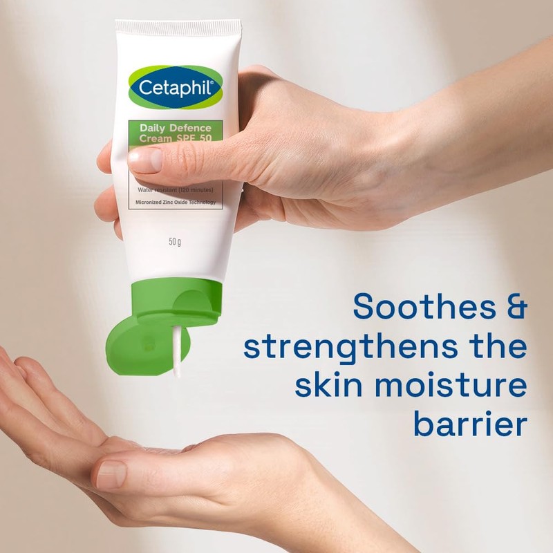 Cetaphil Daily Defence Cream SPF 50, Daily Facial Moisturiser with