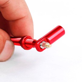 4 Pack Aluminum Presta Valve Caps for Bikes - Tubeless Valve Stem Covers with Valve Core Remover - Fits Presta French Valves on MTB, Road Bikes, Bicycles - Red