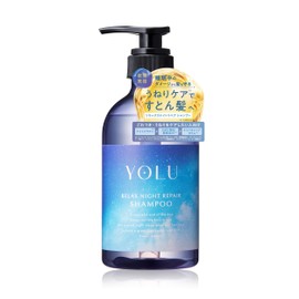 YOLU Shampoo, Relaxing Night Repair for Ridges Care, Concentrated Repair, Friction Reducing, Scalp Moisturizing, Pair & Geranium Scent