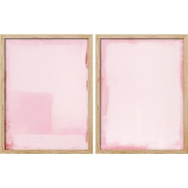 SIGNWIN Framed Poster Set Soft Blush Abstract Pastel Pink Minimalist Paintings Photography Modern Art Decorative Scenic Multicolor for Bedroom - 11"x14"x 2 Natural