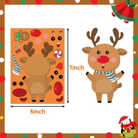 Funnlot Christmas Stickers for Kids 30PCS Christmas Stickers Game for Kids Make Your Own Sticker Xmas Activities for Toddlers Xmas Craft Kits