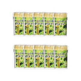 Yanagi Products Y-078 Bamboo Toothpicks, 2.6 inches (6.5 cm), Approx. 280 Pieces x 10 Pack, Durable, Break-resistant, Anti-Crushing, Hard Container