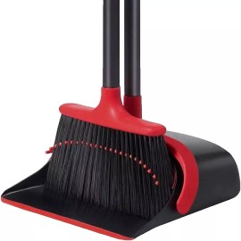 TreeLen GOAT Broom and Dustpan Set for Home, Upgrade 52" Long Handle with Stand Up Dustp