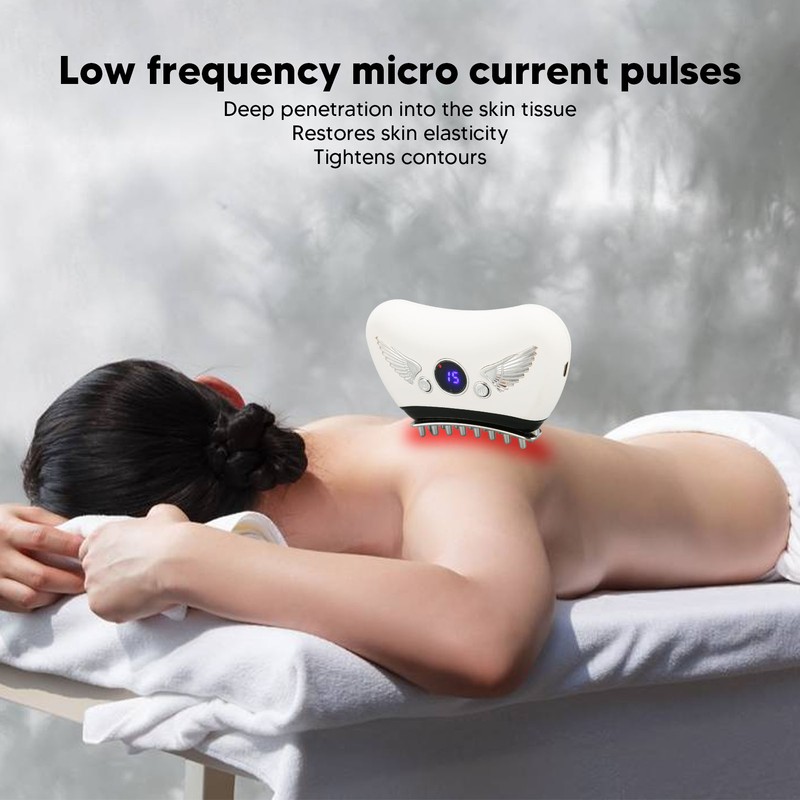 Electric Meridian Massage Brush 16 Gears Hot Compress Microcurrent Body