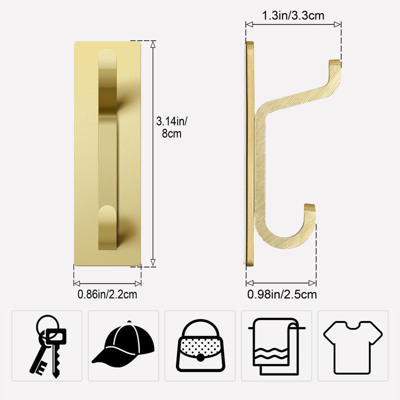 pickpiff Self Adhesive Hooks, Extra Sticky 10LB (Max), Heavy Duty